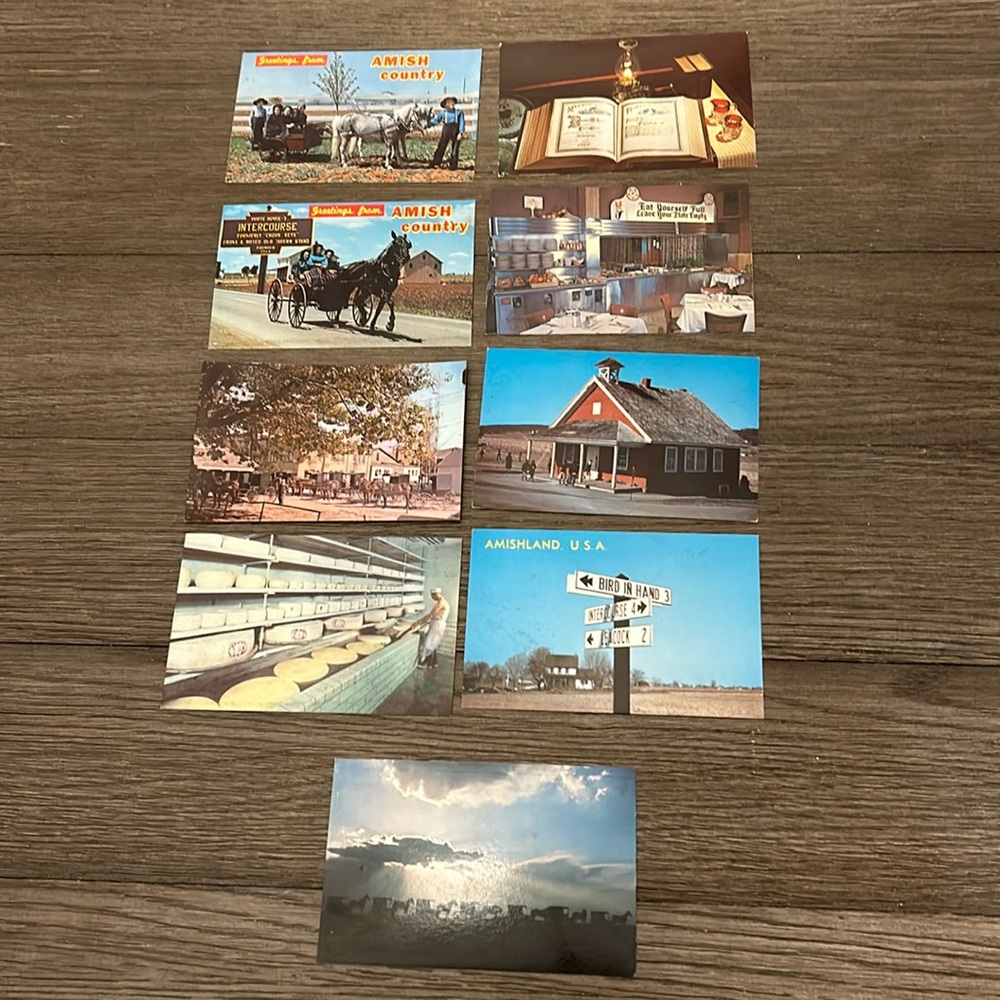 Vintage RPPC Amish country post cards Ohio and Pennsylvania